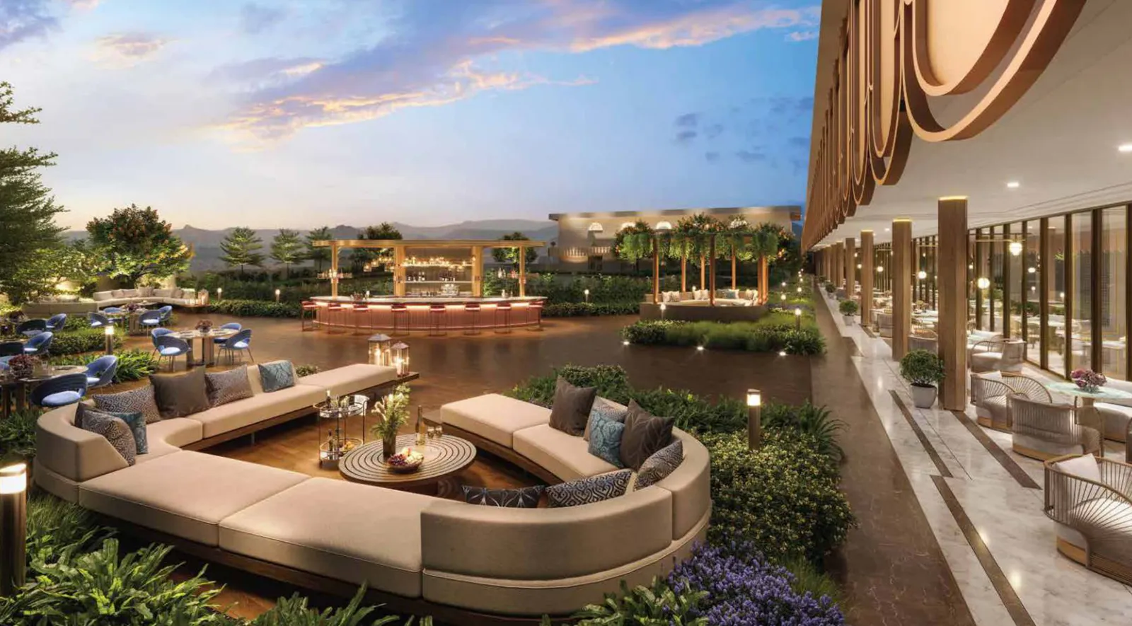 Sky Terrace lounge at Lodha Magnus